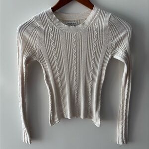 Cream Cable Knit Lightweight Sweater